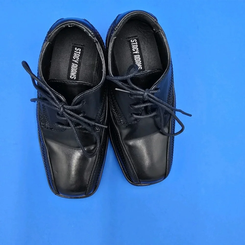 Stacy Adams Little Boy's Dress Shoes 9M Lace Up Square Toe‎ EUC
